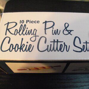 10 Piece Rolling Pin & Cookie Cutter Set